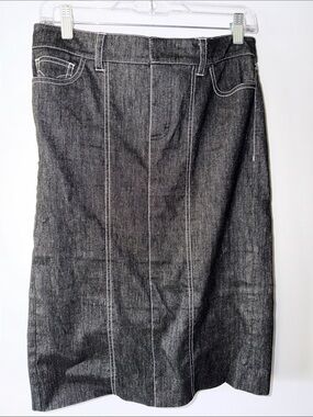 bebe Black Denim Pencil Skirt